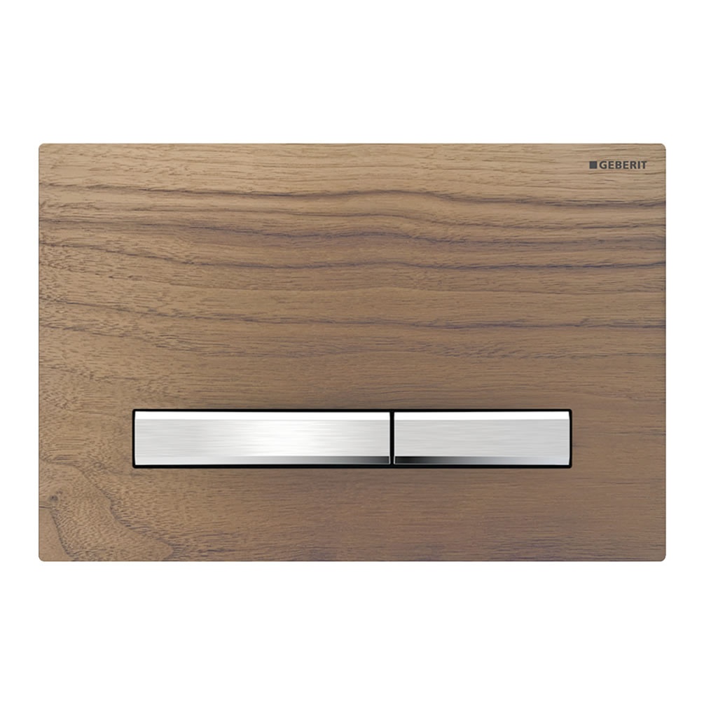 Cutout image of Geberit Sigma50 Square Black Walnut Dual Flush Plate